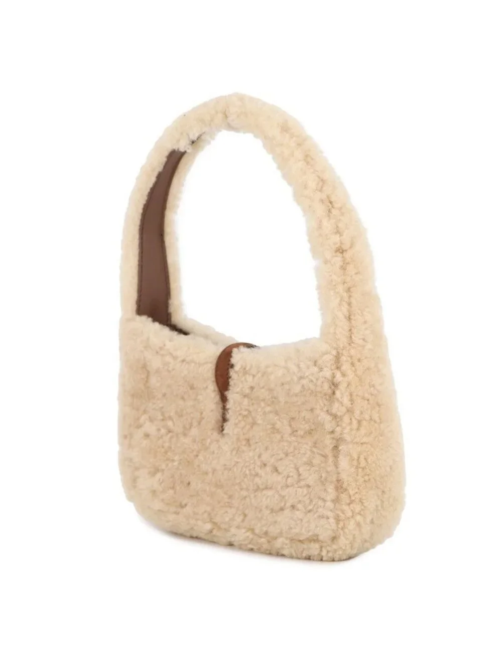 Saint Laurent Paris Handbag le 5 a 7 Mini Hobo Shearling Leather